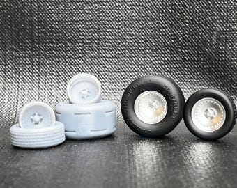1:24 Scale Drag Racing Style 3d Printed Wheel Set for Scale Modeling
