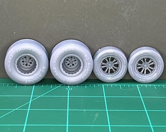 1:24 Drag Racing Wheels & Tires – Weld V Front / Alpha One Rear M/T Tires
