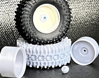 Off-Road “Rock Crawler” style 1/24, 1/25 Scale Resin 3d Printed Model Wheel Set