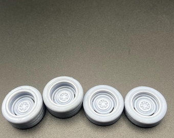 Juego de ruedas de acero de resina a escala 1:24 para modelismo a escala