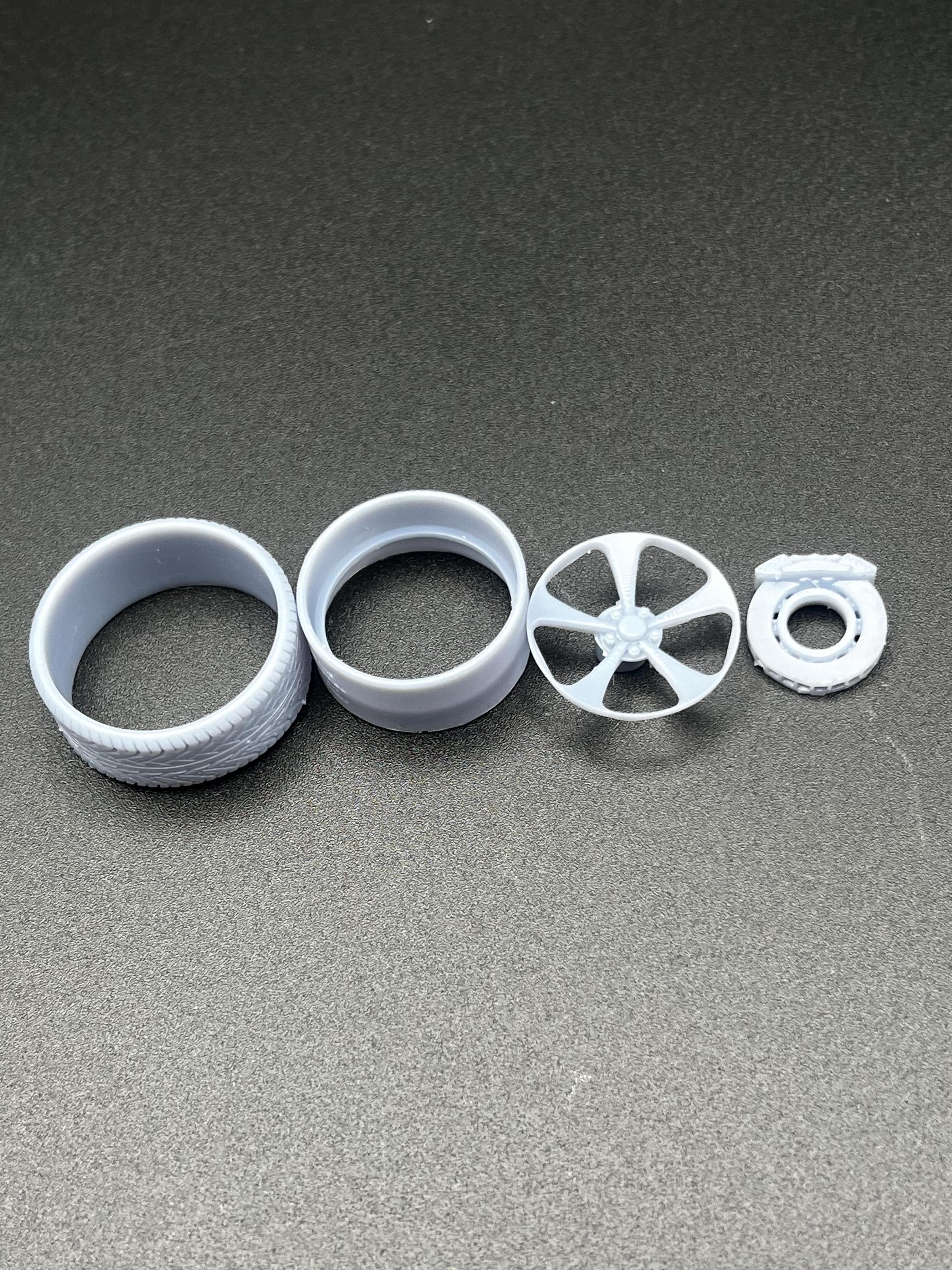 Set Di 25 Ruote In Resina Scala 1/24 – Non Verniciate, Stile Retro, Per Modellismo (Rolls-Royce)