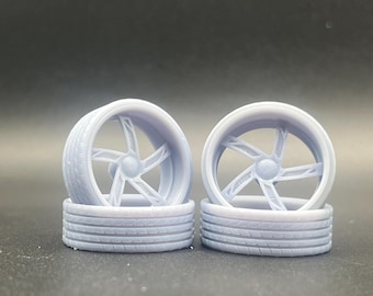 1:25 Scale Resin 26 Inch Model Car Wheel Set