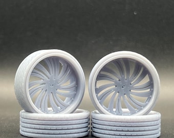 1:25 Scale Resin 26 Inch Model Car Wheel Set