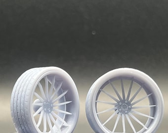 1:25 Scale Resin 26 Inch Model Car Wheel Set