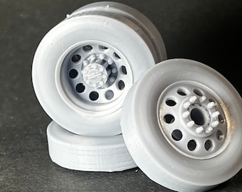 1:24 Scale “Dually” Resin 3d Printed Wheel Set for Model Cars and Trucks
