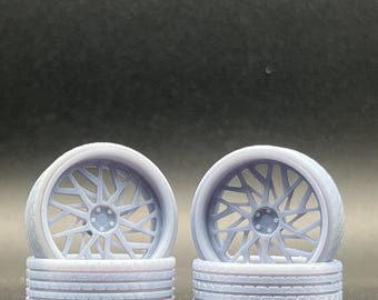 1:25 Scale Resin 26 Inch Model Car Wheel Set