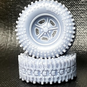 Off-Road “Rock Crawler” style 1/24, 1/25 Scale Resin 3d Printed Model Wheel Set