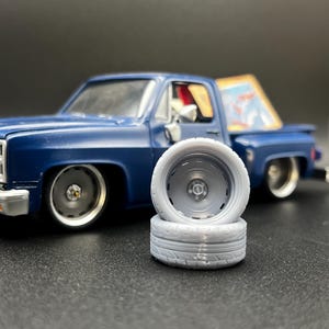1:24 Scale “Delray” Style Resin 3d Printed Model Car Wheel Set
