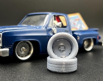 1:24 Scale “Delray” Style Resin 3d Printed Model Car Wheel Set