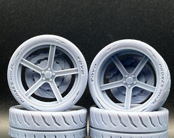1/12 Scale Resin 3D Printed Model Car Wheels