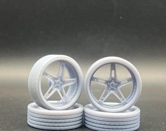 1:25 Scale Resin 26 Inch Model Car Wheel Set