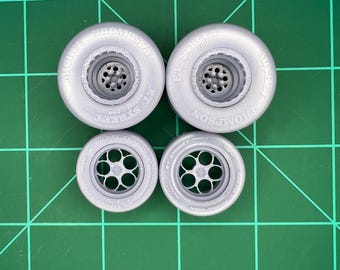 1/24 Drag Racing Wheels & Tires – Weld Magnum Front / Alpha One Rear MT Tires
