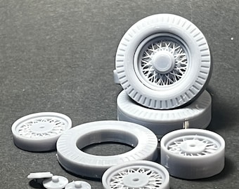 Juego de ruedas de coche impresas en 3D de resina "Rat-Rod" de 20 pulgadas y 3 piezas a escala 1:24