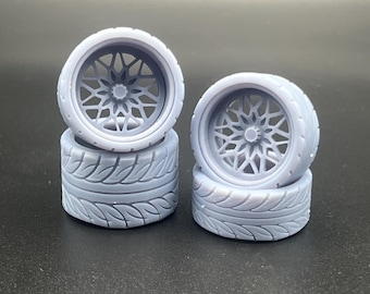 1:24 Scale Resin T/A Snowflake “Super Wide” Wheel Set