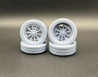 1:18 Scale Deep Dish Wheels with Brake Kit Resin Diecast Upgrade