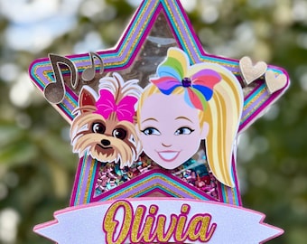 Jojo Siwa Cake Topper, Jojo Cake Topper, Shaker Cake Topper, Jojo Siwa Party Decor, Cake Decoration