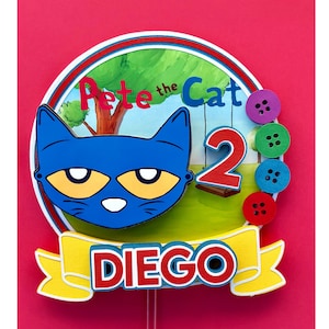 Pete the Cat, Pete the Cat Cake Topper, Pete the Cat Party, Pete the Cat Birthday, Pete the Cat Decorations, Pete the Cat Event, Blue Cat