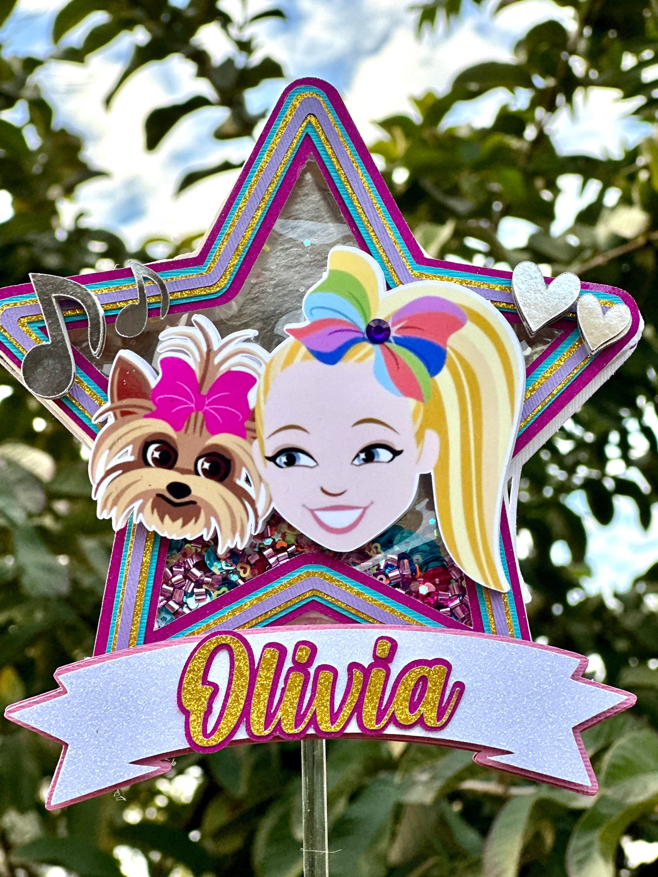 Jojo Siwa Cake Topper, Jojo Cake Topper, Shaker Cake Topper, Jojo Siwa Party Decor, Cake