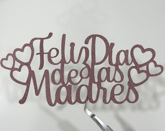 12 Feliz Día De Las Madres Toppers, Mother’s Day Toppers, Arrangement Toppers, Treat Toppers, Breakable Heart Toppers, Dessert Toppers,
