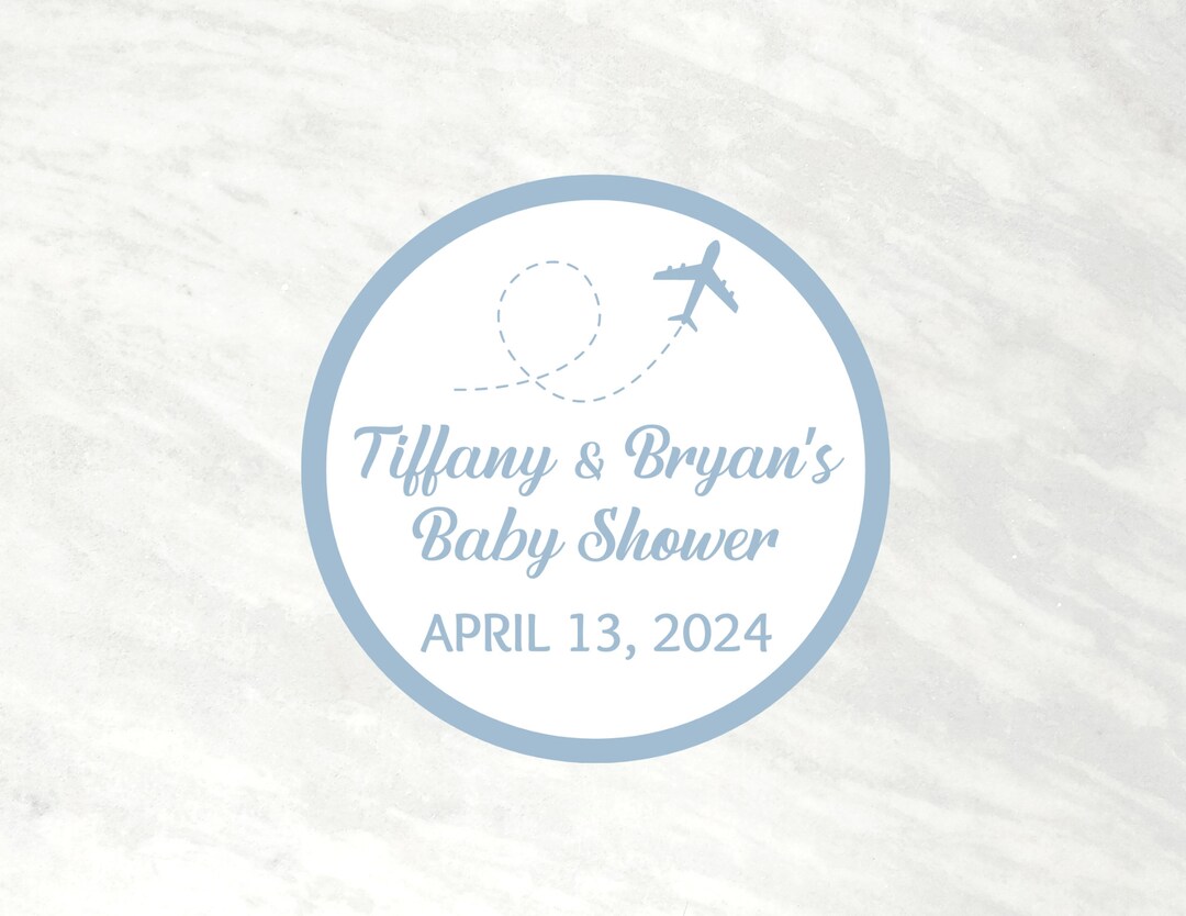 12 Airplane Theme Stickers, Airplane Baby Shower, Blue Airplane Party ...