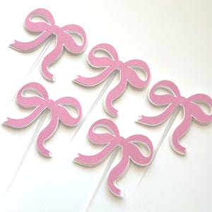 Girls Just Wanna Be One Cupcake Toppers, Coquette Theme, Pink Bow Theme, Coquette Decorations, Pink Bow Decorations, Coquette, Pink Bow,