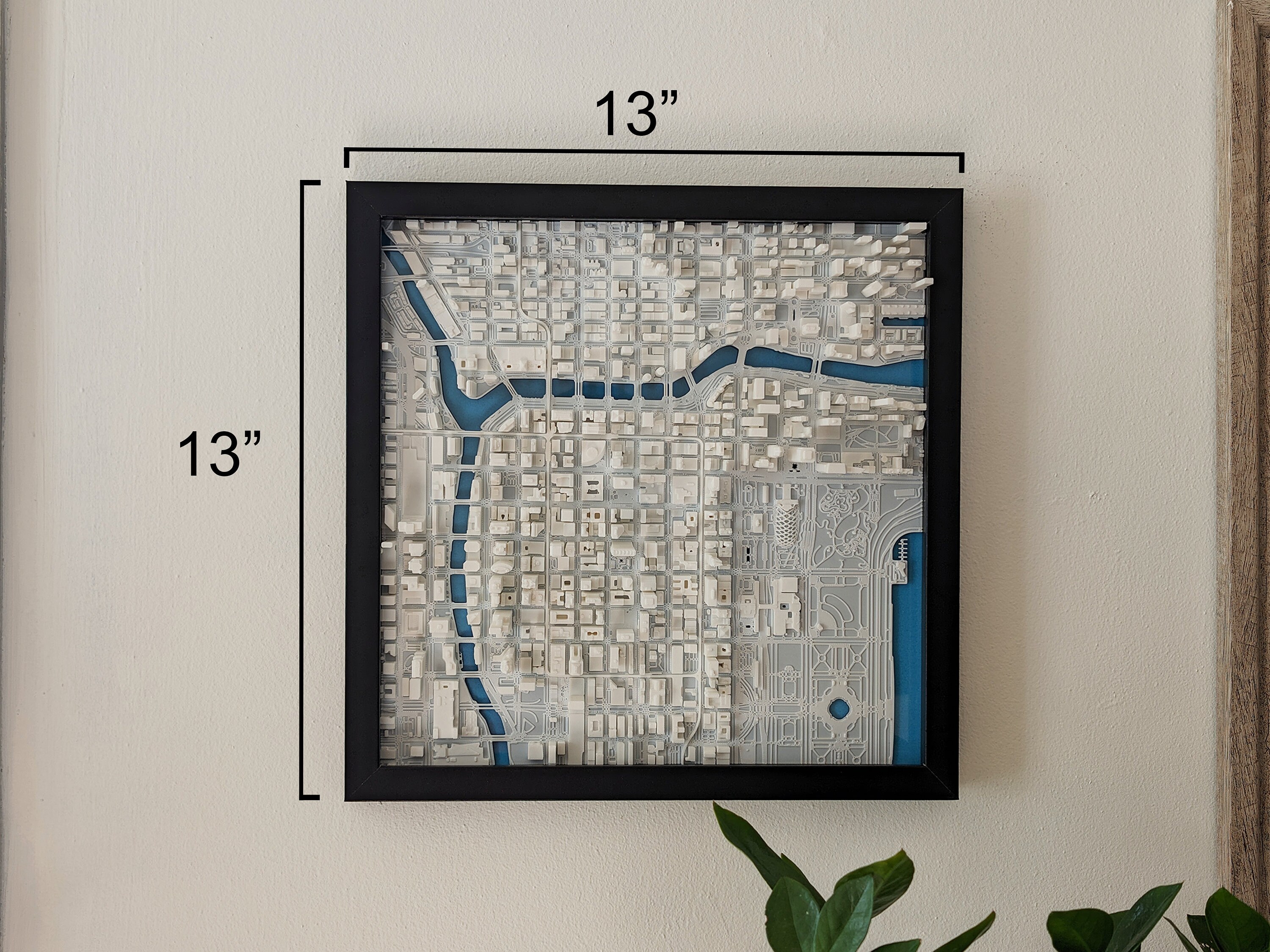 Chicago 3D Printed City Map Home Decor Framed Map Etsy