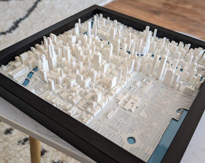 Chicago - 3D Printed City Map - Home Decor - Framed Map - Wall Art - Housewarming Gift - The Windy City