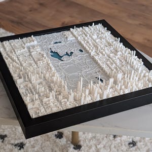 3D Central Park South Map: Framed NYC Decor, Gift for New Yorker