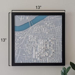 City Map Frame 3D Kansas City Map: Framed Downtown Art, City Decor - Premium Edition ...