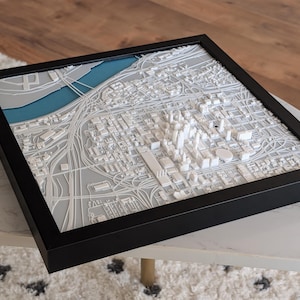 City Map Frame 3D Kansas City Map: Framed Downtown Art, City Decor - Premium Edition ...