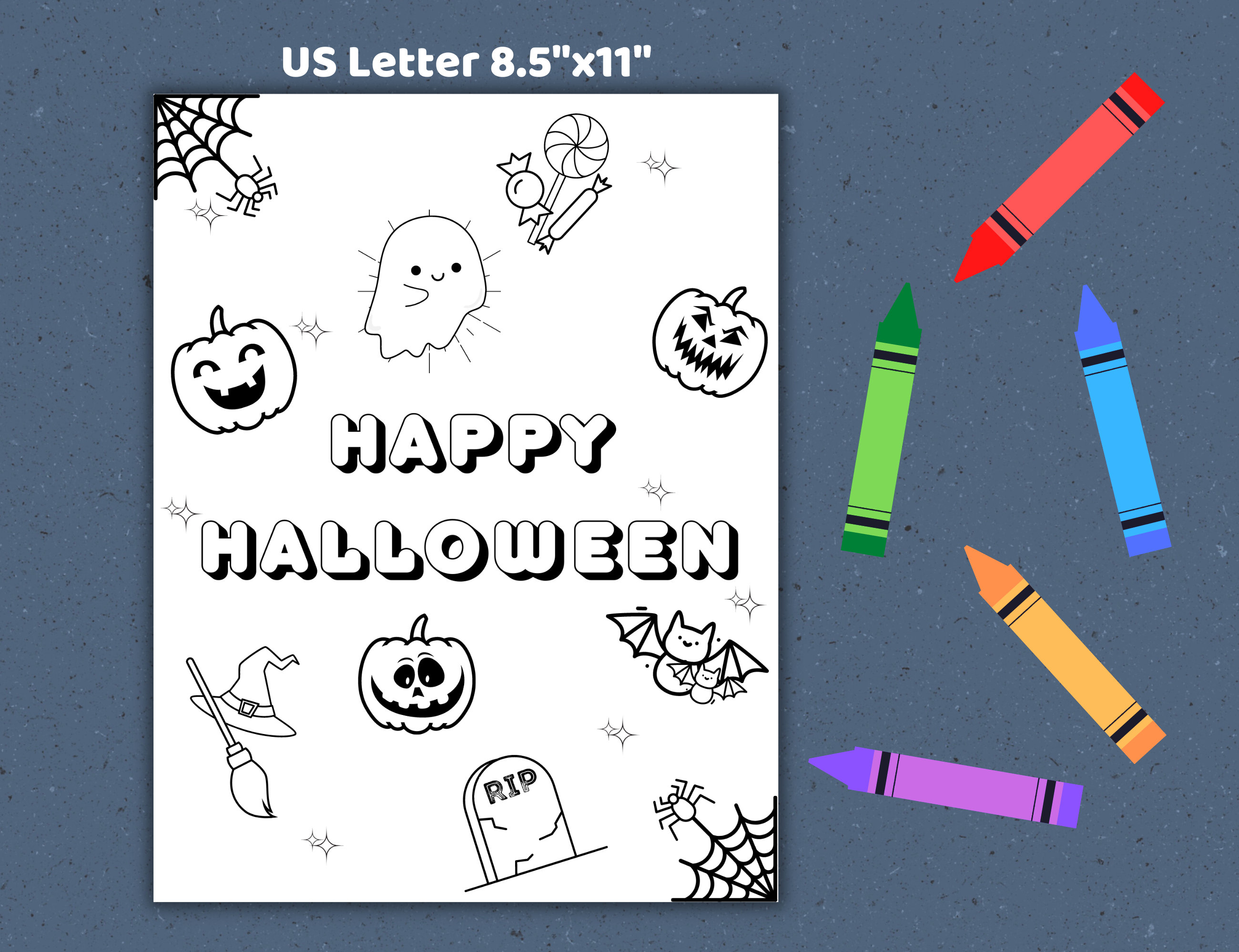 Halloween Coloring Pages / Halloween Printables Etsy
