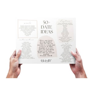 50 date ideas, Christian relationship, Christian marriage, bridal shower gift, engagement gift, wedding gift, marriage advice, blog