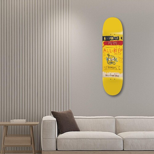 Basquiat All Beef Skateboard Art, Wall Decor, Art Pop Art - Pro-Grade shops Maple Skateboards - Home Decor - Office Decor