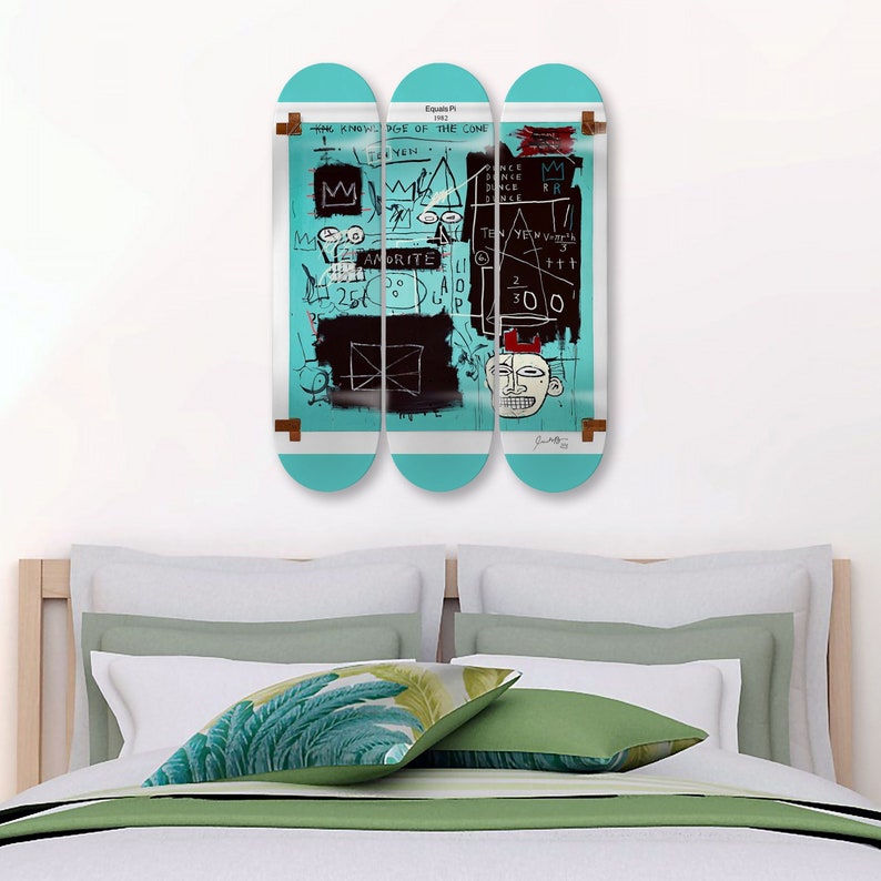 Basquiat Equals Pi Wall Decor Art Pop Art Prograde Maple Etsy