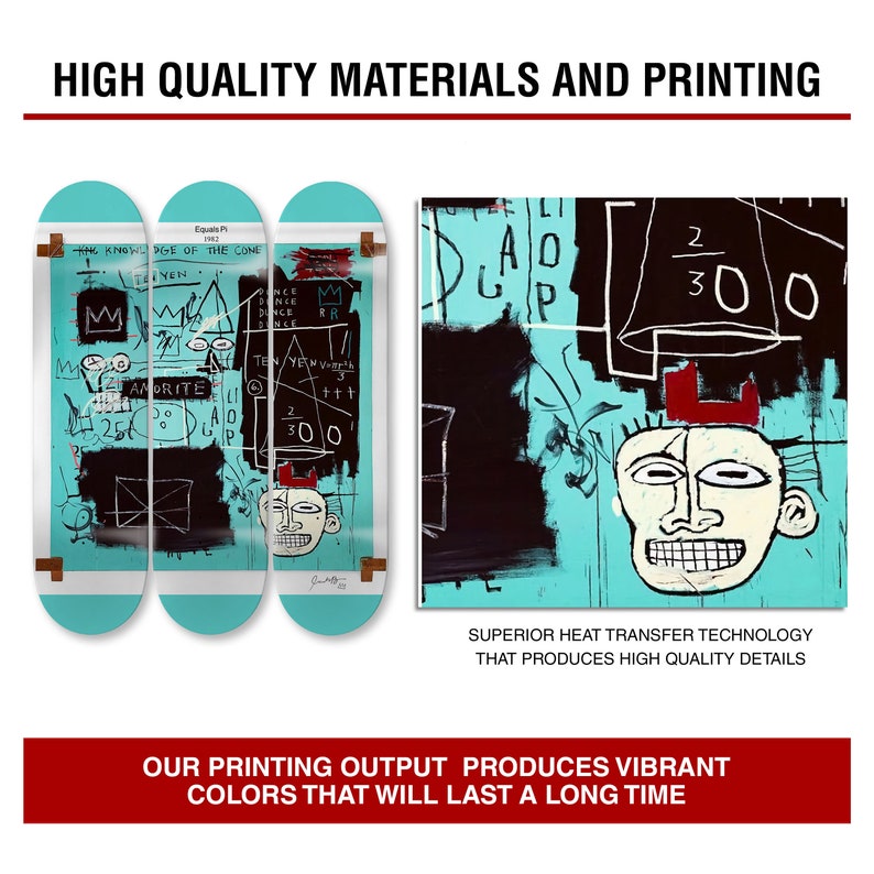 Basquiat Equals Pi Wall Decor Art Pop Art Prograde Maple Etsy