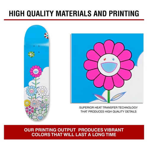 Takashi Murakami Mural Flowers 1 Skateboard Art, Wall shops Decor, Art Pop Art