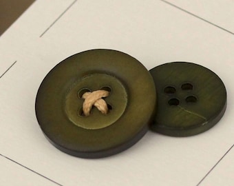 ダークオリーブグリーン ナチュラルシェルボタン 4穴 5個/パック 裁縫・クラフト用品