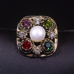 Handmade Pearl Rhinestone Button: Luxury Decorative Shank Button (21mm)