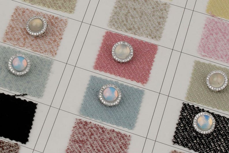 Natural Gemstone Zircon Small Buttons, Diameter 12mm, 1 Button per Pack ...