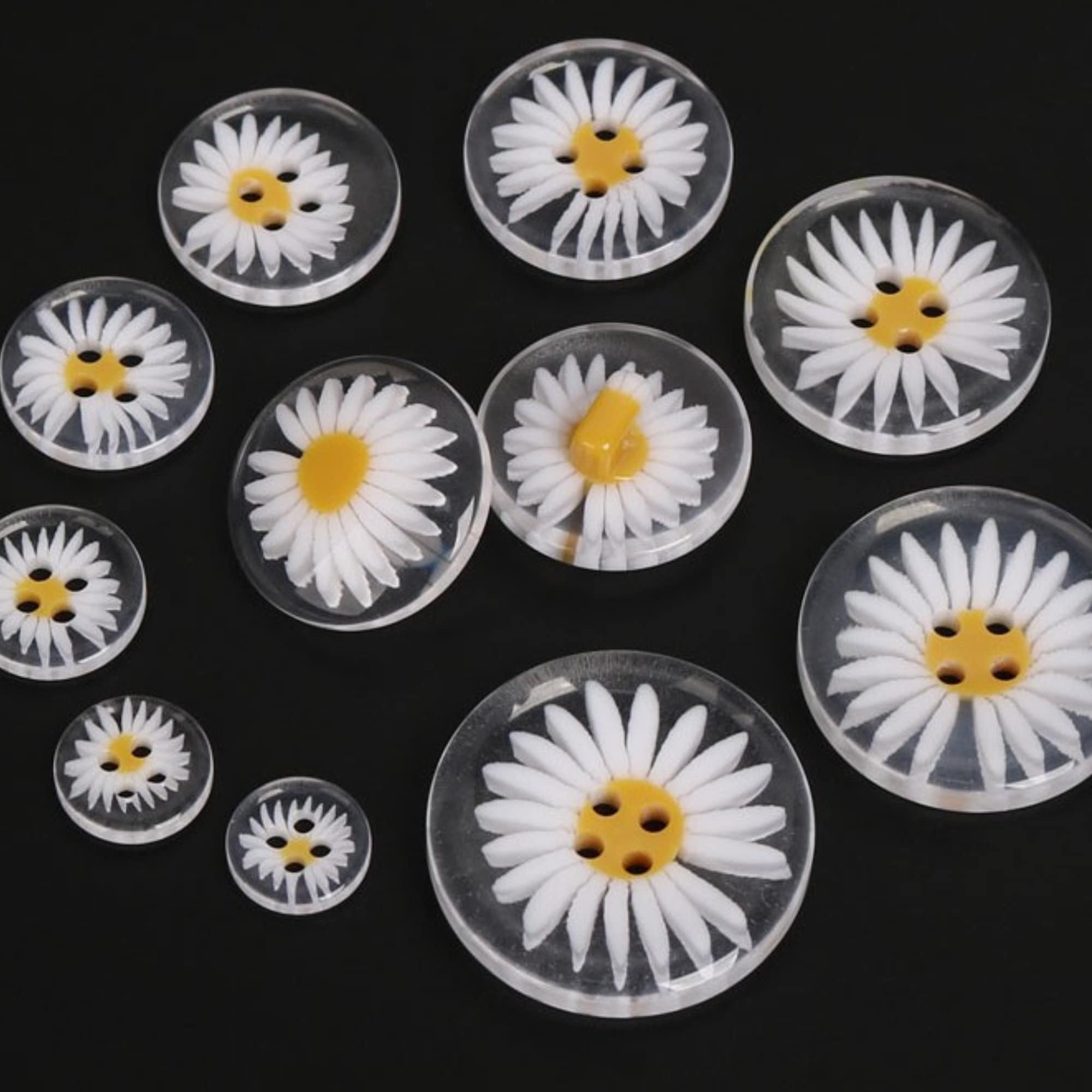 Daisy Resin Buttons, 6pcs/pack - Etsy