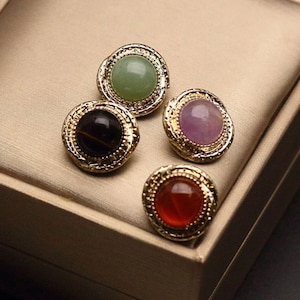 Vintage Gemstone Buttons: Unique Decorative Alloy Buttons (16mm, 19mm ...