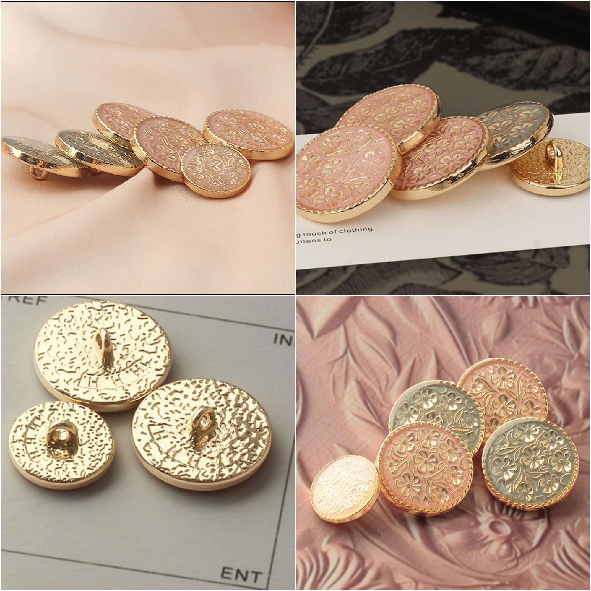 Vibrant Colored Metal Floral Buttons Round Decorative Buttons for Women ...