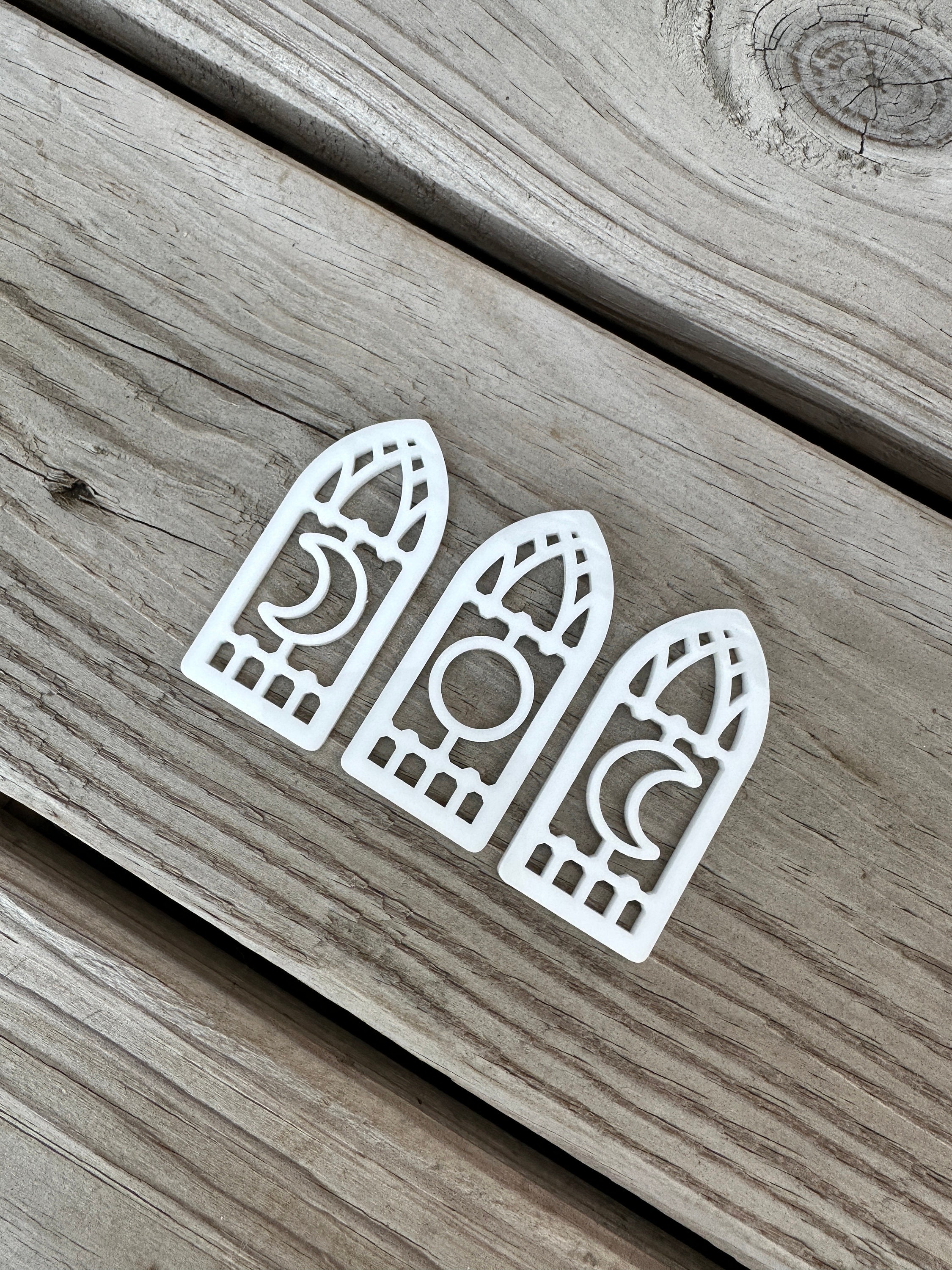 Stained Glass Window Frame White Acrylic Gothic Vintage Witchy Sun