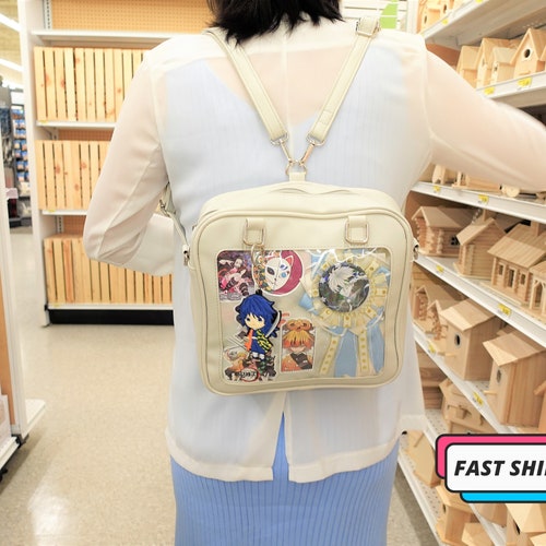 PU Leather Ita Bag Crossbody Backpack Satchel for Pins & Cosplay Amazon.com: Ita Bag Multi-Purpose Backpack Crossbody Satchel  main image 4