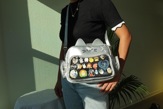 5547 Cute Cat Ita Bag Pin Display Backpack Kawaii Furry Ita Bag Crossbody Amazon.com: JRNDNIUO Cute Cat Ita Bag Pin Display Backpack  main image 2