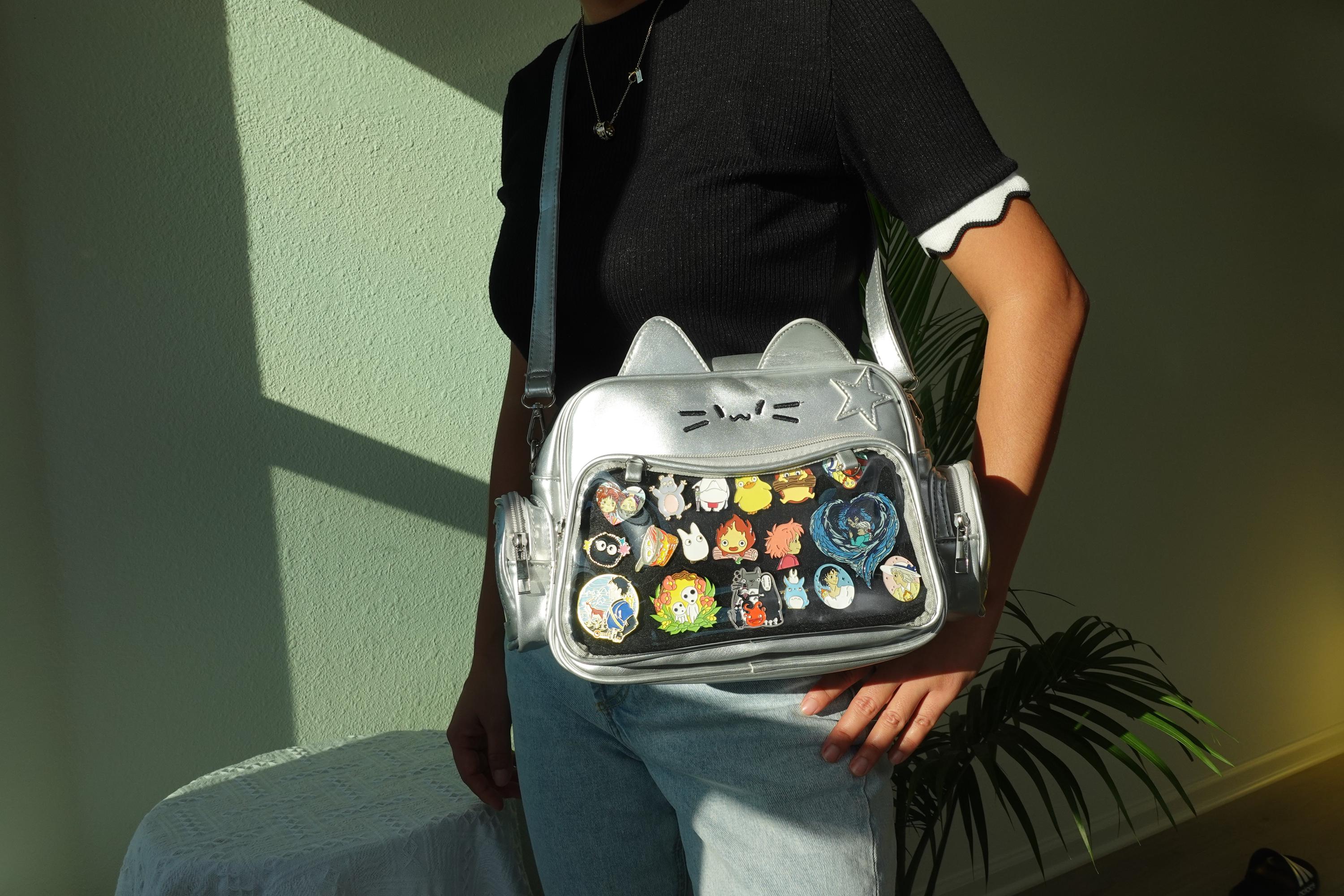 9523 Kawaii Ita Bag Backpack Cute Backpack Pin Display Bag Aesthetic Cat Amazon.com: Vobomo Cat Ita Bag Small Pins Display Kawaii  main image 3