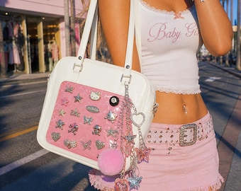 Ita Bag Crossbody for Pins, Pin Collector Shoulder Bag with Inserts, Anime Pin Display Bag, Kawaii Clear Window Bag, Gift for Her