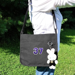 Personalized Japanese Canvas School Crossbody Bag, Shoulder Bag, Weekender Bag, Market Bag, Japanese Bag.