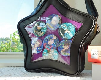 Borsa A Tracolla Anime Ita Multi Split – Pelle PU Bianca Con Tasche Porta Badge E Finestre Trasparenti - 2