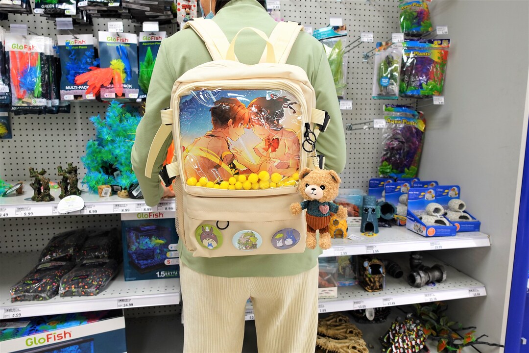 Ita Bag Backpack,pin Display Backpack,school Backpack,clear Window
